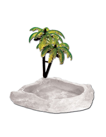 T-Rex Hermit Crab Accessory - Food & Water Dish with Palm Tree Glow in the Dark