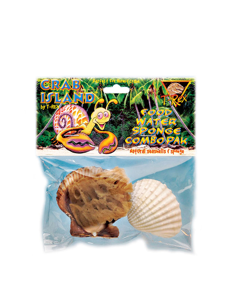 T-Rex Hermit Crab Accessory - Food & Water Dish & Sponge Combo